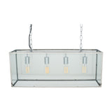 Llewellyn Silver Metal & Glass 4 Bulb Pendant Light - 82cm
