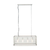 Llewellyn Silver Metal & Glass 4 Bulb Pendant Light - 82cm