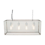 Llewellyn Silver Metal & Glass 4 Bulb Pendant Light - 82cm