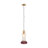 Dita Clear Organic Glass & Red Tassel Pendant Light - 15cm
