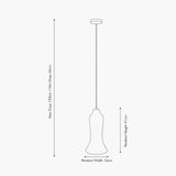 Dita Clear Organic Glass & Red Tassel Pendant Light - 15cm