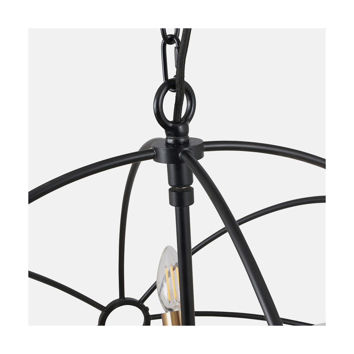 Luna Matt Black & Brushed Gold Iron Sputnik Pendant Light - 60cm