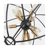 Luna Matt Black & Brushed Gold Iron Sputnik Pendant Light - 60cm