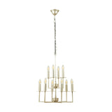 Giry Antique Silver Leaf Metal Multii Arm Chandelier Pendant Light