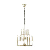 Giry Antique Silver Leaf Metal Multii Arm Chandelier Pendant Light