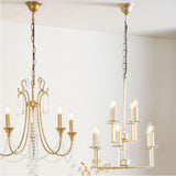 Giry Antique Silver Leaf Metal Multii Arm Chandelier Pendant Light