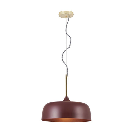 Anke Matt Mulberry Domed Iron Pendant Light - 32cm