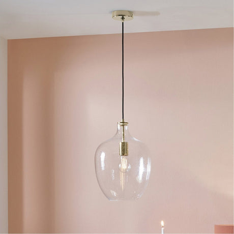 Islay Clear Bubble Glass Pendant Light - 26cm