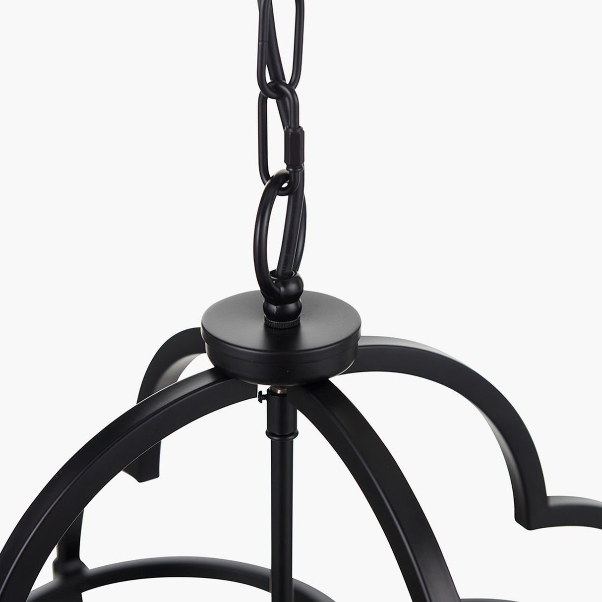 Amine Black Metal 4 Light Fleur De Lys Pendant - 47cm