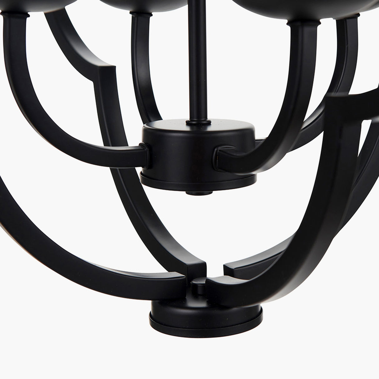 Amine Black Metal 4 Light Fleur De Lys Pendant - 47cm