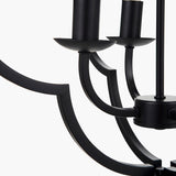 Amine Black Metal 4 Light Fleur De Lys Pendant - 47cm