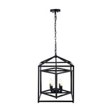 Anis Black Metal 4 Light Cube Pendant - 40cm