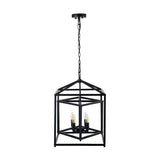 Anis Black Metal 4 Light Cube Pendant - 40cm