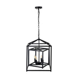 Anis Black Metal 4 Light Cube Pendant - 40cm