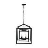 Anis Black Metal 4 Light Cube Pendant - 40cm