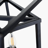 Anis Black Metal 4 Light Cube Pendant - 40cm