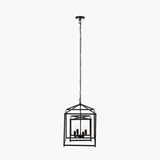 Anis Black Metal 4 Light Cube Pendant - 40cm