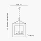 Anis Black Metal 4 Light Cube Pendant - 40cm