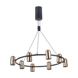 Xena Black & Rose Gold Iron 8 Light LED Pendant - 79cm