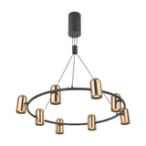 Xena Black & Rose Gold Iron 8 Light LED Pendant - 79cm