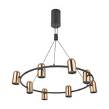 Xena Black & Rose Gold Iron 8 Light LED Pendant - 79cm