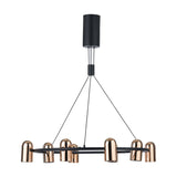 Xena Black & Rose Gold Iron 8 Light LED Pendant - 79cm