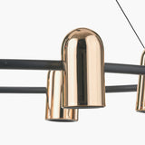 Xena Black & Rose Gold Iron 8 Light LED Pendant - 79cm