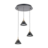 Astarion Matt Black & Gold Multi Drop LED Pendant Light - 42cm