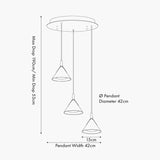 Astarion Matt Black & Gold Multi Drop LED Pendant Light - 42cm