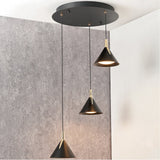 Astarion Matt Black & Gold Multi Drop LED Pendant Light - 42cm