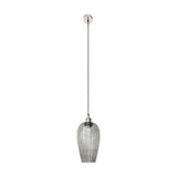Clio Antique Silver Iron & Smoked Glass Pendant Light - 17cm