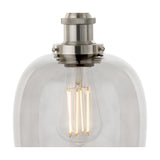 Clio Antique Silver Iron & Smoked Glass Pendant Light - 17cm