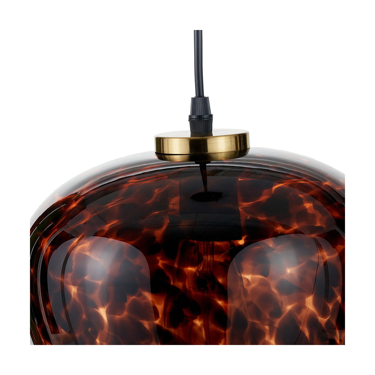 Lucien Tortoiseshell Glass Pendant Light - 24cm