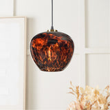 Lucien Tortoiseshell Glass Pendant Light - 24cm