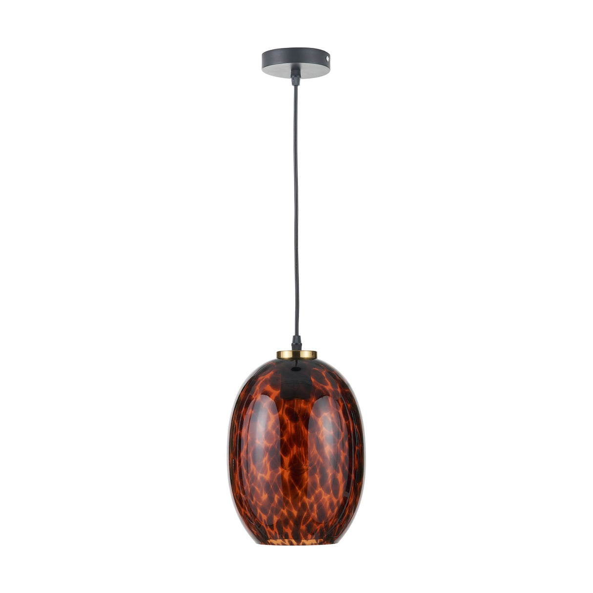 Lucien Tortoiseshell Egg Glass Pendant Light - 20cm