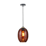 Lucien Tortoiseshell Egg Glass Pendant Light - 20cm