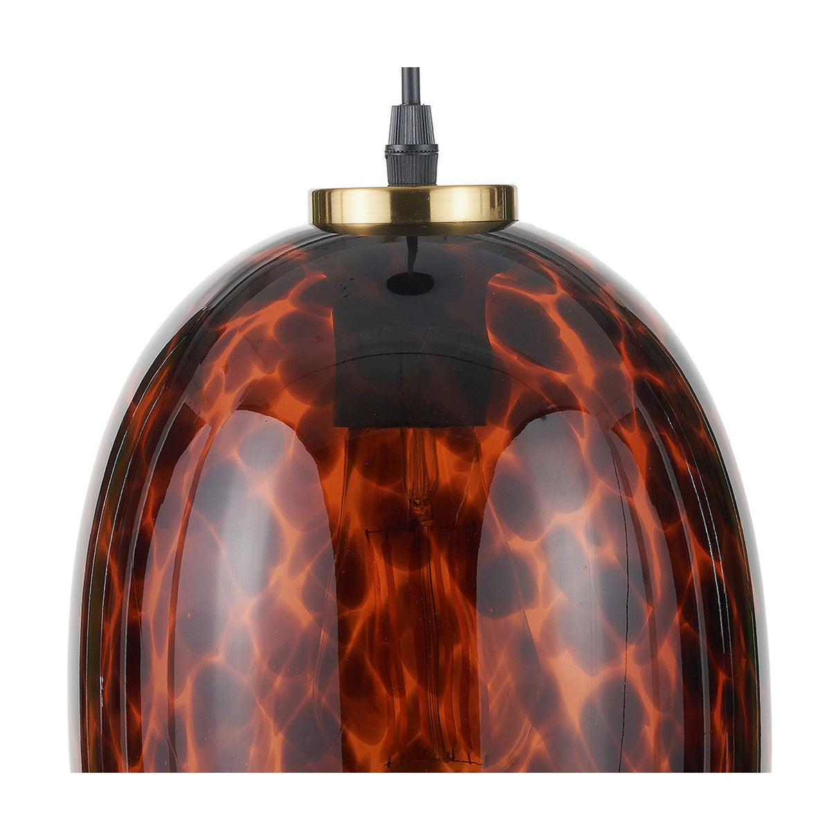 Lucien Tortoiseshell Egg Glass Pendant Light - 20cm