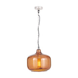 Corby Amber Glass Pendant Light - 29cm