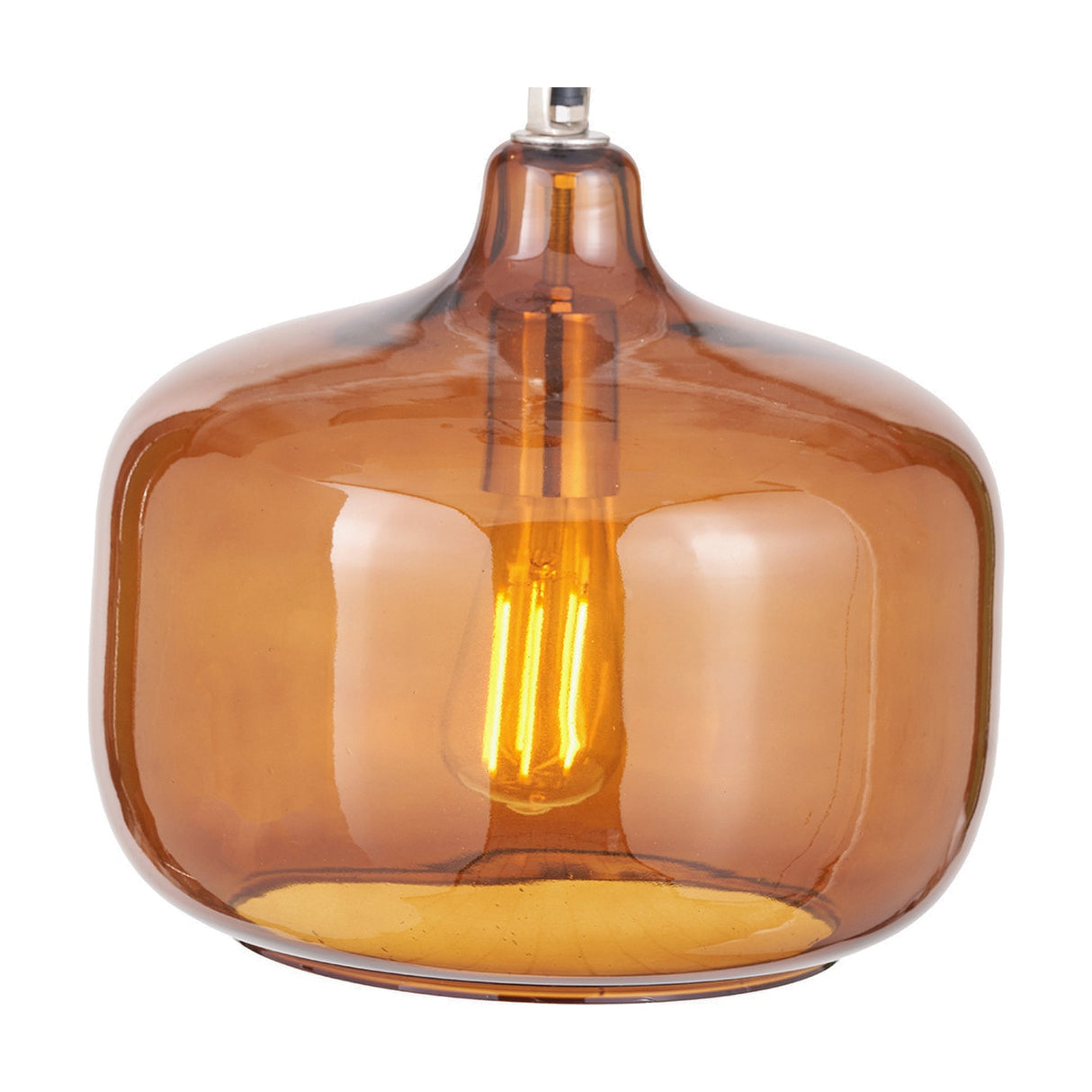 Corby Amber Glass Pendant Light - 29cm