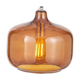 Corby Amber Glass Pendant Light - 29cm