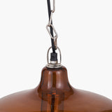 Corby Amber Glass Pendant Light - 29cm