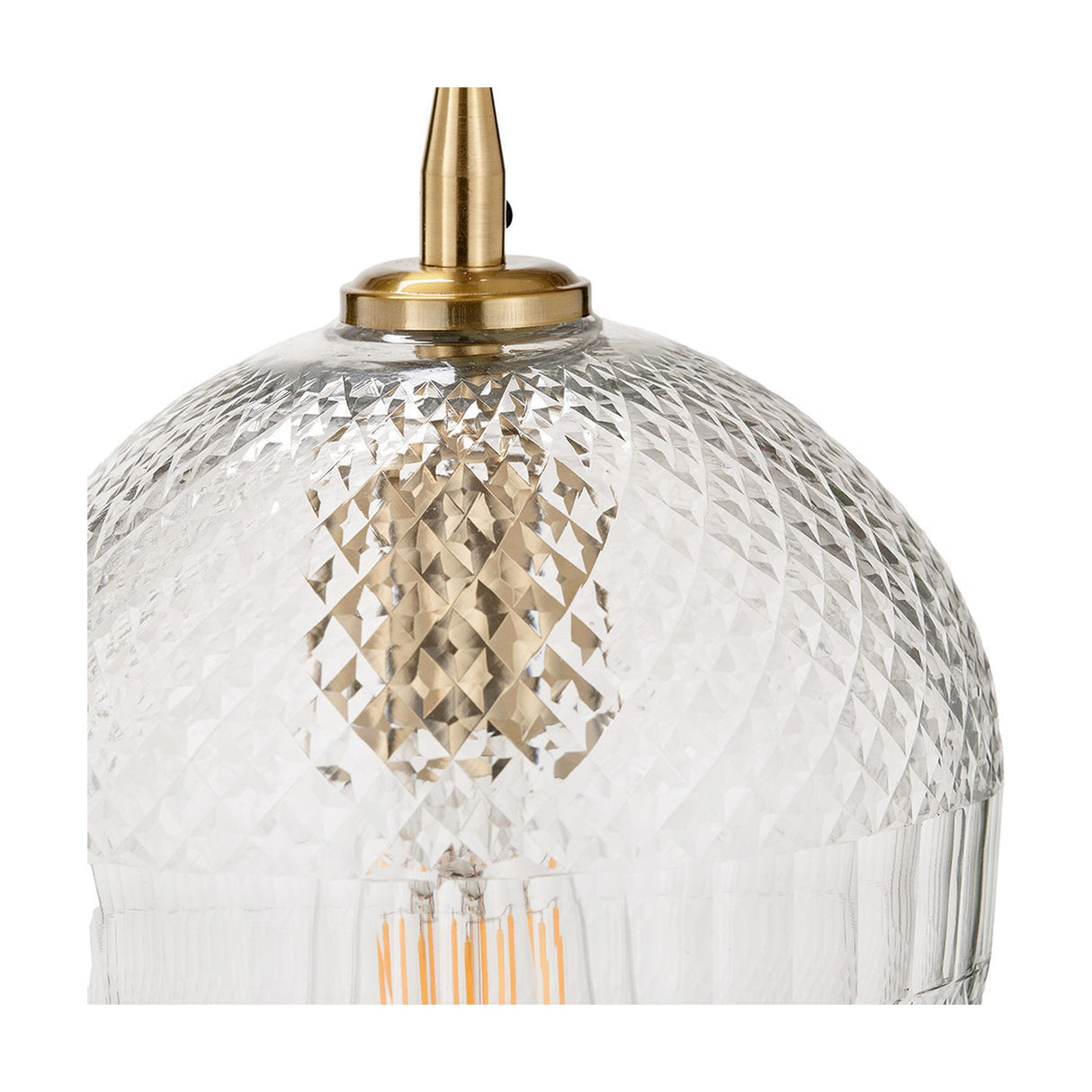 Giselle Diamond Design Clear Handcut Glass Pendant Light - 19cm