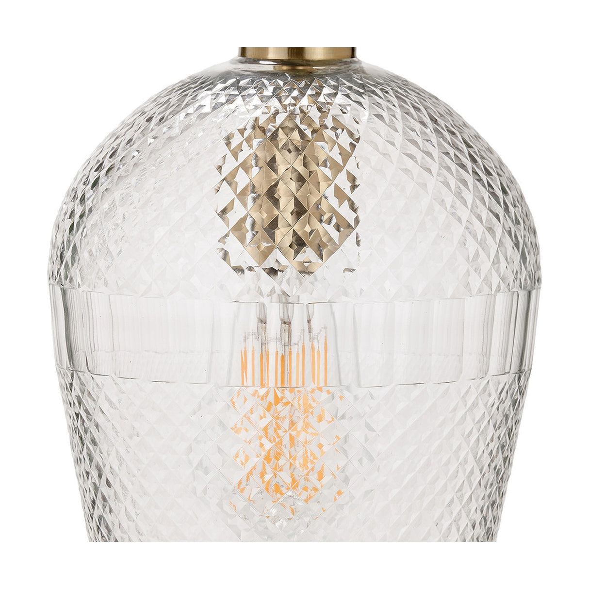 Giselle Diamond Design Clear Handcut Glass Pendant Light - 19cm