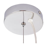 Chrome ceiling canopy for the Bellamy pendant light, showing the cable, clear cord, and cord grip on a plain white background.