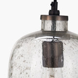 Ophelia Grey Bubble Glass Pendant Light - 18cm
