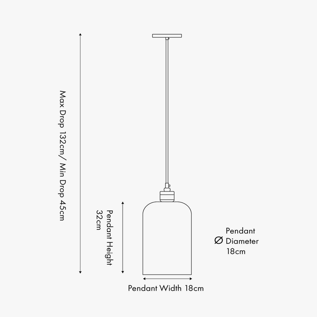 Ophelia Grey Bubble Glass Pendant Light - 18cm