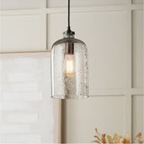 Ophelia Grey Bubble Glass Pendant Light - 18cm