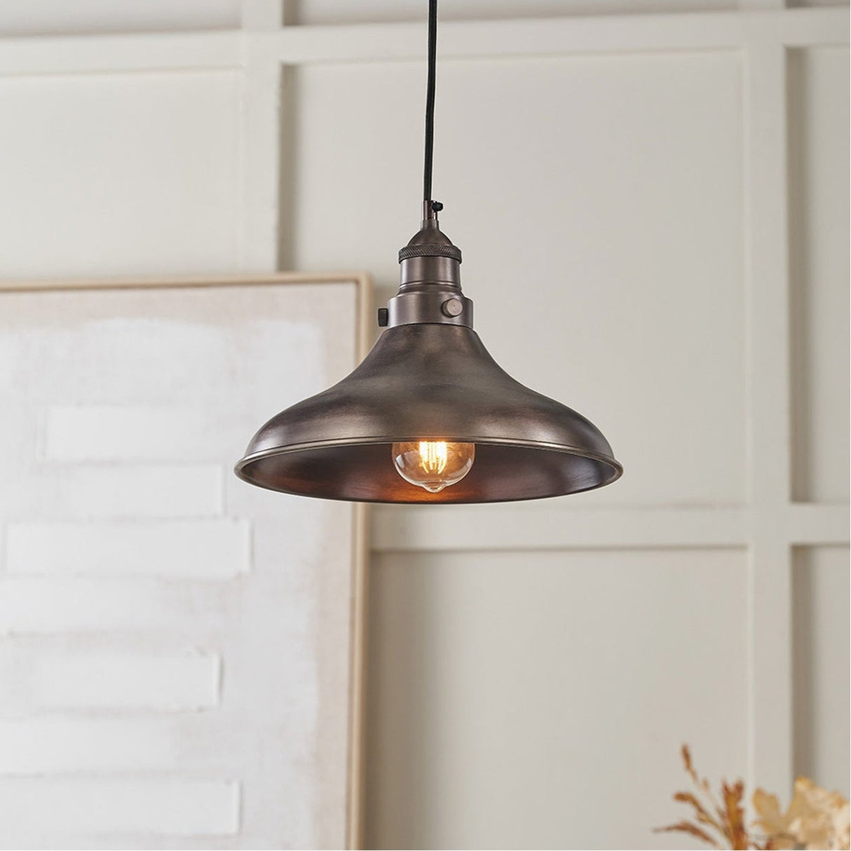 Ellis Antique Bronze Caf� Pendant Café Light - 30cm