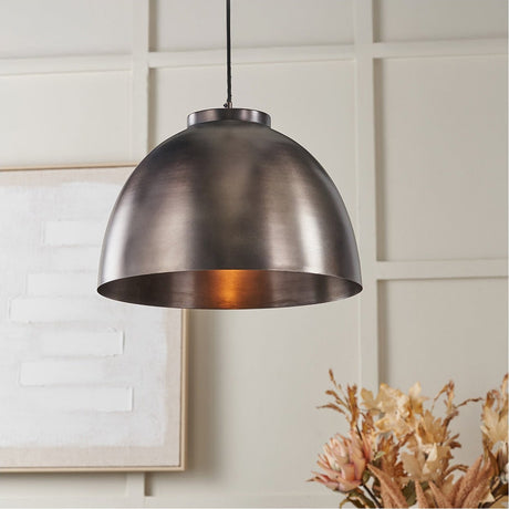 Harlem Antique Bronze Domed Pendant Light - 45cm