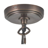 Piero Antique Bronze 6 Arm Pendant with White Handloom Tapered Light